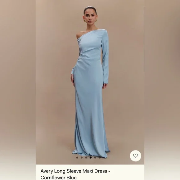 MESHKI- Avery One-Shoulder Maxi Dress - Cornflower Blue - Picture 1 of 9